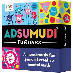 Adsumudi Math Game - Fun Ones - The Delightfully Fun, Fast-Paced Game That Transforms Mental Math Practice into Party Time for Kids and Adults of All Ages