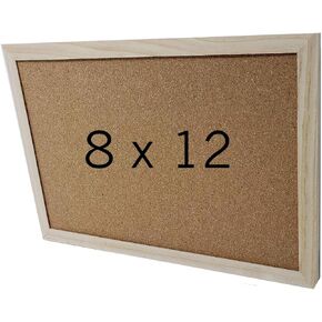 Mini Cork Bulletin Board Wood Framed 12 x 8 Inch for Home, Office or Dorm