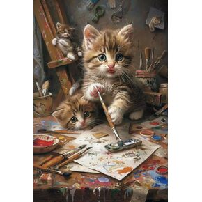 DIY 5D Diamond Painting Kits for Adults Diamond Art Jesus Loves Cats Diamond Painting Full Drill Crystal Rhinestone Embroidery Craft Kits for Home Wall Decor Gifts 8x12 Inch