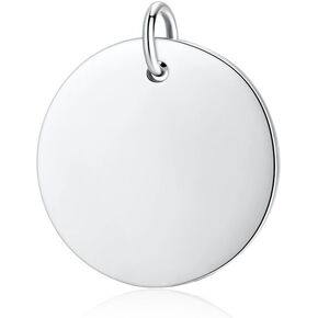 925 Sterling Silver Flat Blank Round Pendants Stamping Tags Engravable Coin Disc Plate Gold Charms for Necklace Bracelet Jewelry DIY