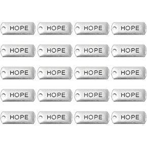 Tupalizy Hope Word Charms Rectangle Vintage Motivational Inspirational Pendant Charms for Graduation Message Resin Charm Bracelet Keychain Tag Link Jewelry Making Lanyard Cord Bags Crafts, 20PCS
