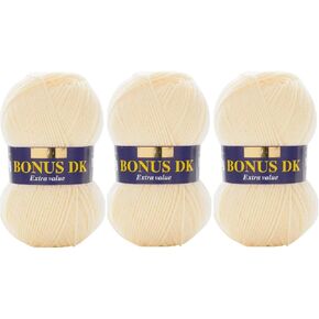 Hayfield Bonus DK - White (961) - 100g - Pack of 3