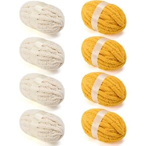 ERLYEEN Chenille Chunky Yarn Soft Thick Fluffy Jumbo Yarn for Arm Knit Blanket
