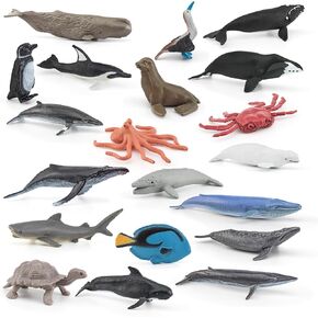 Mini Prehistoric Sea Creatures Toys Ancient Dinosaur Toy Set 2-4 Inch Marine Animal Figures Cake Topper Girls Boys Kids Toddlers Birthday Gift