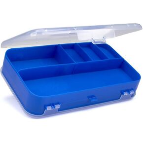 Craft County Double Sided Storage Containers – Great for Packing Office and Art Supplies On The Go – Blue