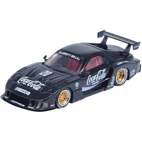 Car Compatible with Mazda RX7 (FD3S) LB-Works Super Silhouette #20 LBWK Black 1/64 Diecast Model Car IN64-LBWK-RX7-01
