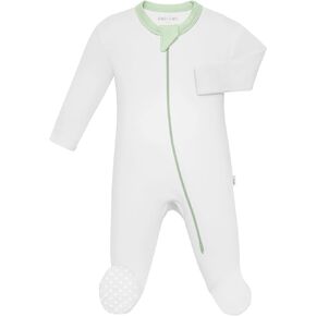 KOH KOH Kids Baby Cotton Long Sleeve Two Way Zip Footie Romper One Piece