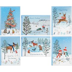 Hallmark Christmas Gift Card Holders or Money Holders Assortment, Rustic (36 Cards with Envelopes)