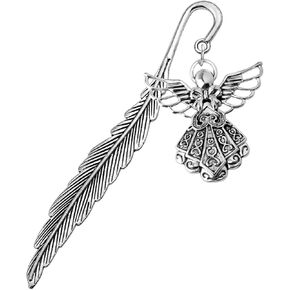 WSNANG Metal Bookmark Angel Gifts Metal Feather Bookmark Reading Lovers Gifts for Religious Gifts (Angel)