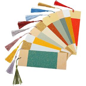 30pcs Xuan Paper Bookmarks with Colorful Tassels Gifts Tags Blank Cardstock Bookmark Arts Crafts Bookmarks Chinese Style Page Marker