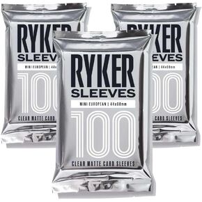 Ryker Sleeves Mini European Board Game Sleeves Protectors (100 Qty, Clear, 44x68 mm)