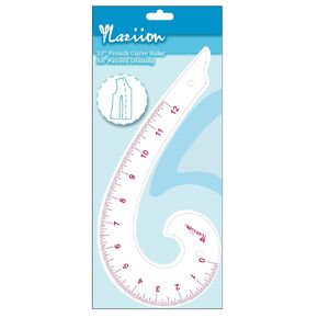 12inch 3mm Acrylic French Curve Ruler - Professional Pattern Drafting Tool for Fashion Design & Sewing | Non-Yellowing, High-Transparency with Enlarged Scales