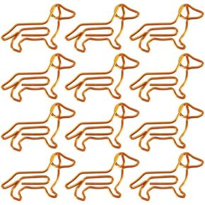 30Pcs Dachshund Shaped Paper Clips Fasteners Metal Bookmark Clips Card Note File Bookmarks Planner for Office School Supplies Party
