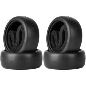 RC 1/10 On Road Tires 4Pcs Soft Rubber Tire Tyre Compatible with Traxxas 4 Tec 2.0 Tamiya TT01 XV01 Kyosho WR8 Sakura WLtoys HPI HSP 1:10 RC Scale Touring On Road Racing Car Wheel Rims