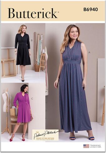 Butterick Misses' Knit Dresses Sewing Pattern Kit by Palmer/Pletsch, Design Code B6940, Sizes 12-14-16-18-20 in Kuwait