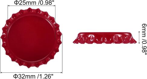 PATIKIL 50 PCS Bottle Caps for Crafts, 1 Inch Double Sided Printing Metal Bottle Caps Bulk Flattened Charm for DIY Craft Embellishments Badge Making, Pink in Saudi Arabia
