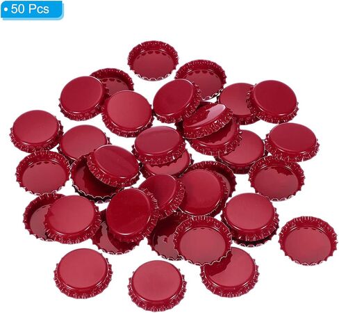 PATIKIL 50 PCS Bottle Caps for Crafts, 1 Inch Double Sided Printing Metal Bottle Caps Bulk Flattened Charm for DIY Craft Embellishments Badge Making, Pink in Saudi Arabia