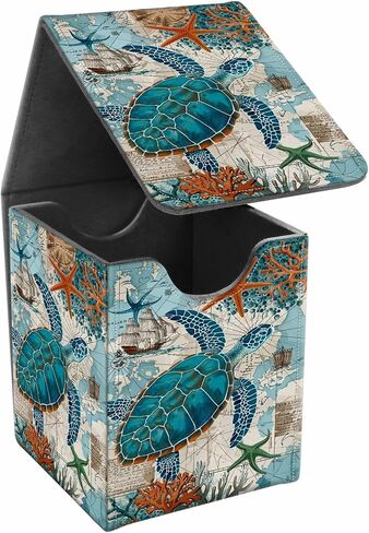Card Deck Box, Card Storage Box Fits 100+ Single Sleeved Cards, Large Capacity PU Leather Card Storage Box with Strong Magnet for Magic Commander TCG CCG, Squirrel in Saudi Arabia