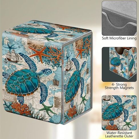 Card Deck Box, Card Storage Box Fits 100+ Single Sleeved Cards, Large Capacity PU Leather Card Storage Box with Strong Magnet for Magic Commander TCG CCG, Squirrel in Saudi Arabia