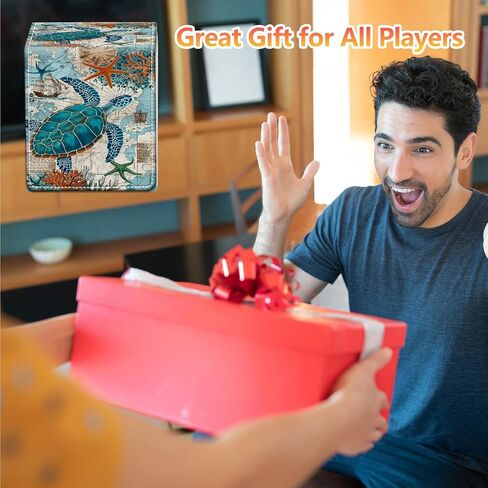 Card Deck Box, Card Storage Box Fits 100+ Single Sleeved Cards, Large Capacity PU Leather Card Storage Box with Strong Magnet for Magic Commander TCG CCG, Squirrel in Saudi Arabia
