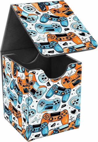 Card Deck Box, Card Storage Box Fits 100+ Single Sleeved Cards, Large Capacity PU Leather Card Storage Box with Strong Magnet for Magic Commander TCG CCG, Squirrel in Saudi Arabia