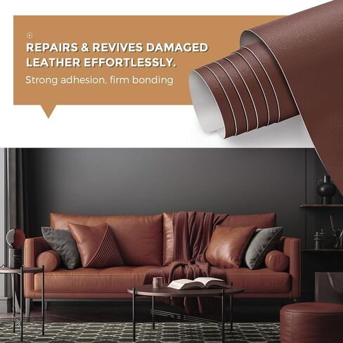 Joy Decor Self Adhesive Leather Repair Patch, 17x79 Inch Black Leather Patches for Furniture, Sofa, Couch, Car Seat, Large Repair Tape in Saudi Arabia