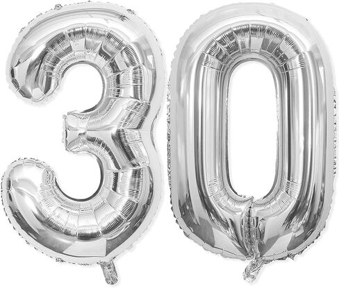 21 Balloon Number, 40 Inch Silver Foil Balloons Giant Jumbo Helium Number 21 or 12 Balloons for Boys Girls 21th 12th Birthday Decorationss Anniversary Events Party Decorationss (Silver) in Saudi Arabia
