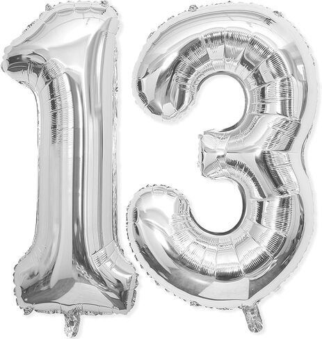 21 Balloon Number, 40 Inch Silver Foil Balloons Giant Jumbo Helium Number 21 or 12 Balloons for Boys Girls 21th 12th Birthday Decorationss Anniversary Events Party Decorationss (Silver) in Saudi Arabia