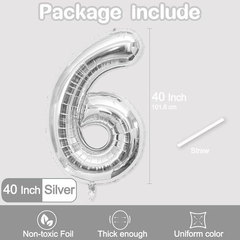 21 Balloon Number, 40 Inch Silver Foil Balloons Giant Jumbo Helium Number 21 or 12 Balloons for Boys Girls 21th 12th Birthday Decorationss Anniversary Events Party Decorationss (Silver) in Saudi Arabia