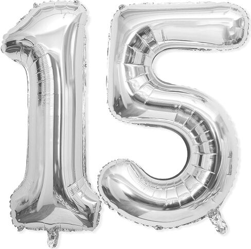 21 Balloon Number, 40 Inch Silver Foil Balloons Giant Jumbo Helium Number 21 or 12 Balloons for Boys Girls 21th 12th Birthday Decorationss Anniversary Events Party Decorationss (Silver) in Saudi Arabia