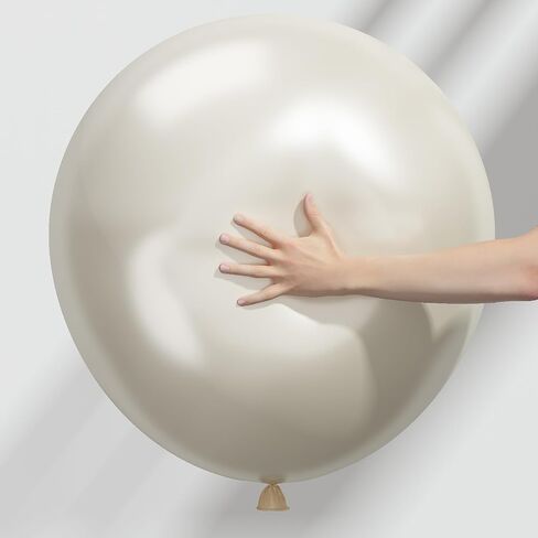 Pearl White Sand Balloons 18 Inch, 12 PCS Extra Large Beige Cream Off White Pearl Balloons, Big Boho Neutral Nude Latex Helium Gian Balloon for Garland Wedding Baby Shower Engagement Party Decorations in Saudi Arabia