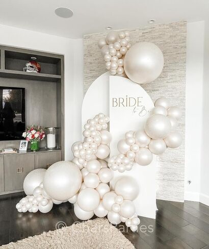 Pearl White Sand Balloons 18 Inch, 12 PCS Extra Large Beige Cream Off White Pearl Balloons, Big Boho Neutral Nude Latex Helium Gian Balloon for Garland Wedding Baby Shower Engagement Party Decorations in Saudi Arabia