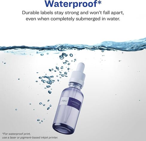 Avery Durable Waterproof Rectangle Labels with Sure Feed, 1" x 2-5/8", 160 Oil and Tear-Resistant Waterproof Labels, Print-to-The-Edge, Laser/Pigment-Based Inkjet Printable Labels in Saudi Arabia