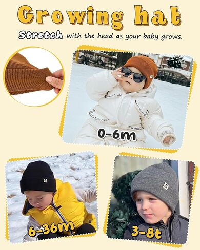 FURTALK Baby Beanie Fleece Lined Toddler Winter Hat Boys Girls Knit Warm Beanies Kids Ski Hats for 0-8 Years in Kuwait