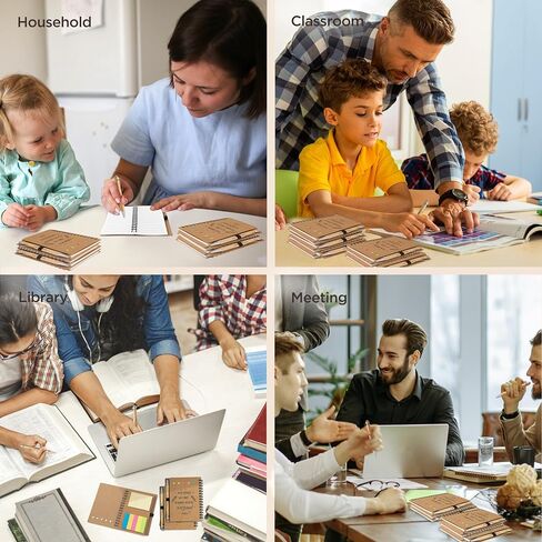 30 Sets Spiral Notebooks Small Notepads Bulk Inspirational Journals with Retractable Bamboo Pens Thank You Bulk Christmas Gift for Employee Nurse Coworker Teacher (Brown) in Saudi Arabia