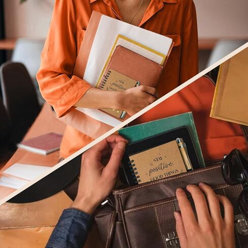 30 Sets Spiral Notebooks Small Notepads Bulk Inspirational Journals with Retractable Bamboo Pens Thank You Bulk Christmas Gift for Employee Nurse Coworker Teacher (Brown) in Saudi Arabia