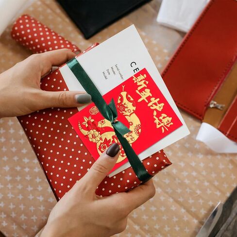 36pcs Traditional Chinese Red Envelopes for 2025 Lunar New Year, Gold Foil Designs for Lucky Money, Perfect for Cash Gifts and Celebrations in Saudi Arabia