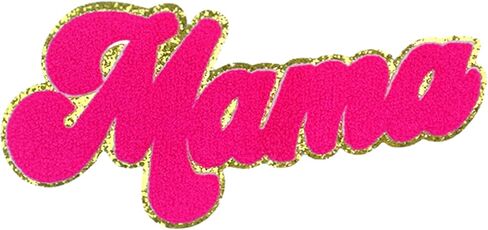 Glitter Mama Chenille Patches Mother‘s Day Patches Pink Mama Iron on Patches Mothers Day Decoration in Saudi Arabia