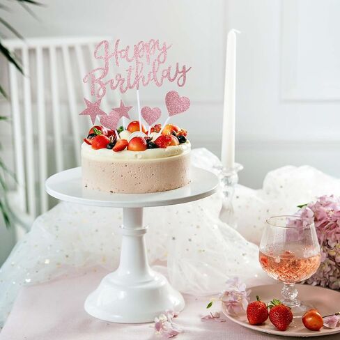 11pcs كعكة عيد ميلاد سعيدة ، تزيين الكعكة ، ديكورات الكعكة لأفكار زخرفة حفلة عيد الميلاد ، وزينة الكعكة مع النجوم والقلب لعائلتك وأصدقائك in Kuwait