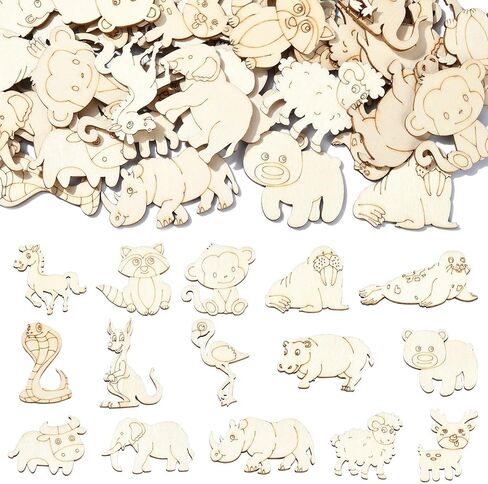 UR URLIFEHALL 6 PCS Monstera Wooden Monstera قواطع أوراق غير مكتملة أوراق خشبية غير مكتملة قطعًا معلقة حليًا لصياغة جدار الحديقة المنزلية in Kuwait