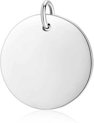 925 Sterling Silver Flat Blank Round Pendants Stamping Tags Engravable Coin Disc Plate Gold Charms for Necklace Bracelet Jewelry DIY in Saudi Arabia