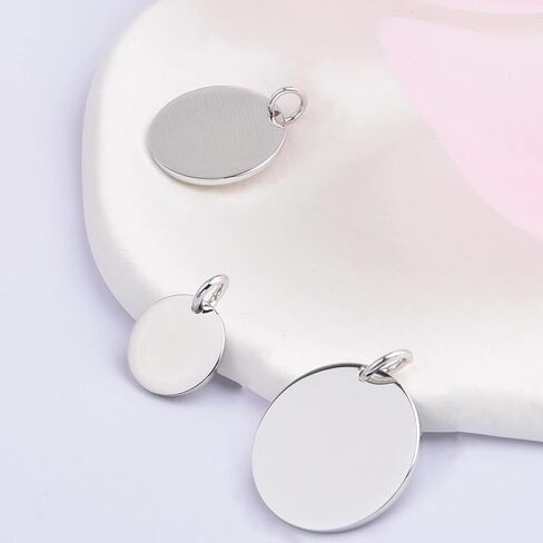 925 Sterling Silver Flat Blank Round Pendants Stamping Tags Engravable Coin Disc Plate Gold Charms for Necklace Bracelet Jewelry DIY in Saudi Arabia