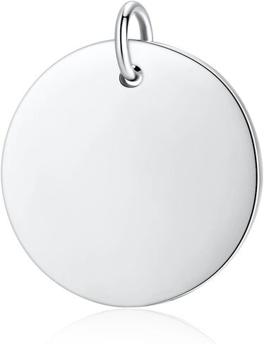 925 Sterling Silver Flat Blank Round Pendants Stamping Tags Engravable Coin Disc Plate Gold Charms for Necklace Bracelet Jewelry DIY in Saudi Arabia