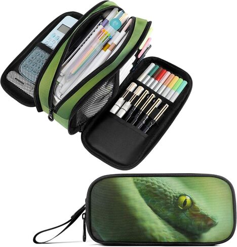 Fustylead Little Daisy Pencil Pen Case 3 Compartments, Lightweight & Spacious Pencil Pouch Zipper Stationery Bag for Teen Boys Girls School Students in Kuwait