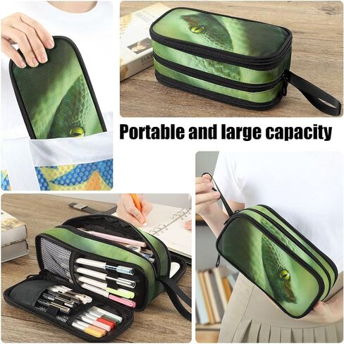 Fustylead Little Daisy Pencil Pen Case 3 Compartments, Lightweight & Spacious Pencil Pouch Zipper Stationery Bag for Teen Boys Girls School Students in Kuwait