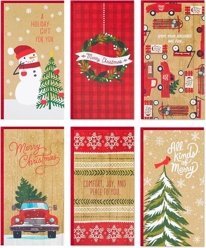 Hallmark Christmas Gift Card Holders or Money Holders Assortment, Rustic (36 Cards with Envelopes) in Saudi Arabia