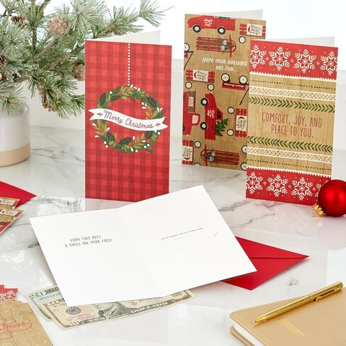 Hallmark Christmas Gift Card Holders or Money Holders Assortment, Rustic (36 Cards with Envelopes) in Saudi Arabia
