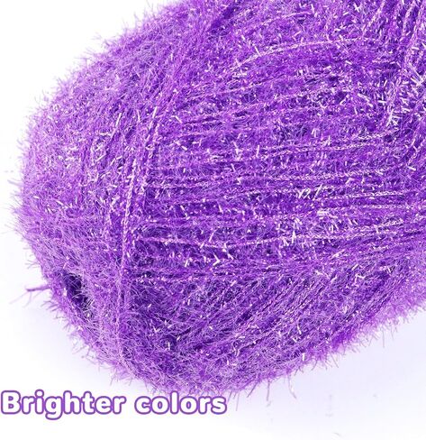 CAMAL Scrubby Yarn for Dishcloths Polyester Yarn for Crocheting Supplies Sparkle Colorful Hand Knitting Yarn for Dishcloths, DIY Crafts, 2 Pack 109 Yards Per Skein(Emerald Green) in Kuwait