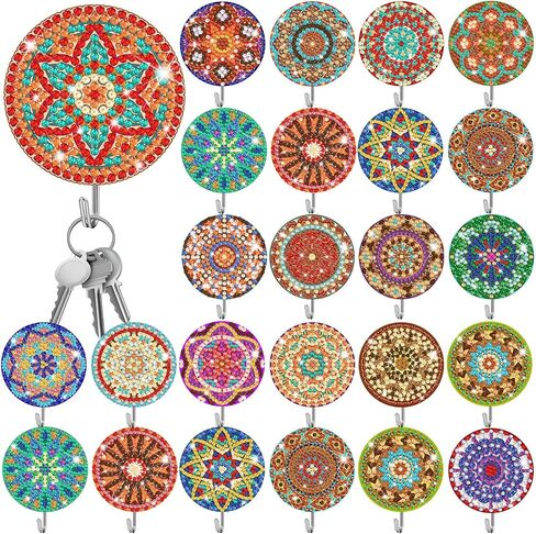 أرضية أرضية أرضية 25 PCS فراشة الماس للبالغين DIY Diy Diamond Art Paint Wall Hook Beyender Butterfly Wall Hooks Rhinestone Dot Gem Kits Licky Hooks for Tafel Hat Kitchen Decoration in Kuwait