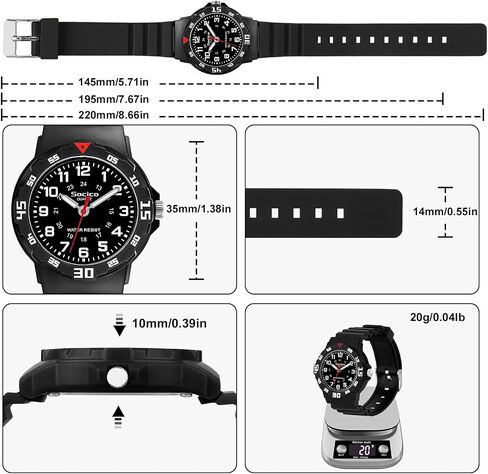 SOCICO Children Analog Watch Waterproof Time Teaching Boys Girls Watch Soft Band Learning Time Wrist Watch for Kids in Kuwait